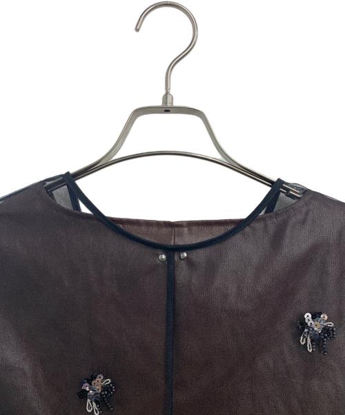 RITAN（リタン）RITAN (リタン) Tulle Motife Vest ブラック×ブラウン サイズ:SIZE Freeの古着・服飾アイテム