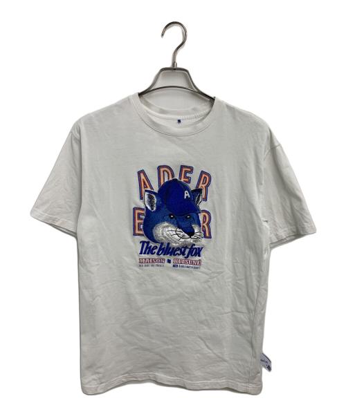 ADER error（アーダーエラー）ADER error (アーダーエラー) maison kitsune (メゾンキツネ) 半袖カットソー ホワイト×ブルー サイズ:SIZE  A1の古着・服飾アイテム