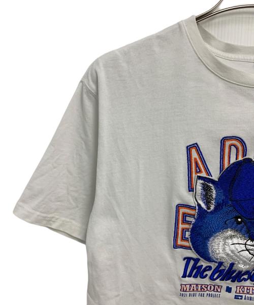 ADER error（アーダーエラー）ADER error (アーダーエラー) maison kitsune (メゾンキツネ) 半袖カットソー ホワイト×ブルー サイズ:SIZE  A1の古着・服飾アイテム