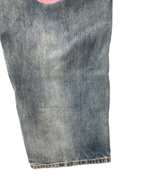 EVISU（エヴィス）EVISU (エヴィス) Daicock Print Baggy Jeans ブルー×ピンク サイズ:W40の古着・服飾アイテム