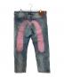 EVISU（エヴィス）の古着「Daicock Print Baggy Jeans」｜ブルー×ピンク