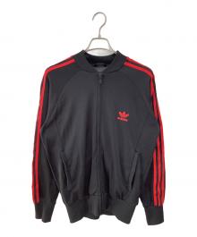 adidas（アディダス）の古着「トラックジャケット」｜ブラック×レッド