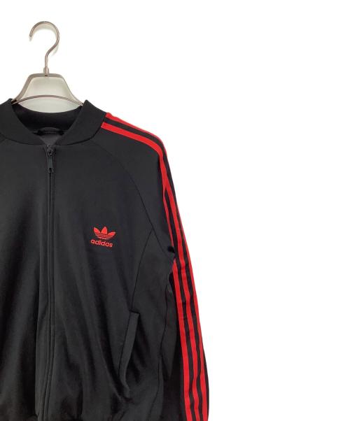 adidas（アディダス）adidas (アディダス) トラックジャケット ブラック×レッド サイズ:SIZE 0の古着・服飾アイテム