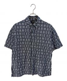 ARMANI EXCHANGE（アルマーニ エクスチェンジ）の古着「半袖シャツ」｜ネイビー×グレー