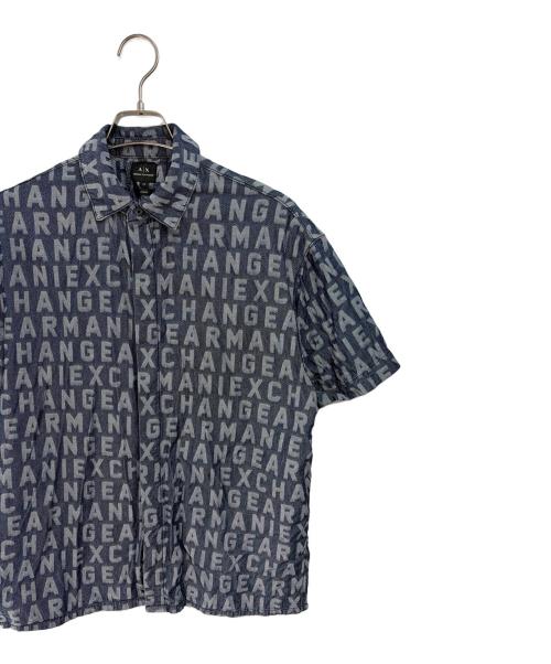 ARMANI EXCHANGE（アルマーニ エクスチェンジ）ARMANI EXCHANGE (アルマーニ エクスチェンジ) 半袖シャツ ネイビー×グレー サイズ:XSの古着・服飾アイテム