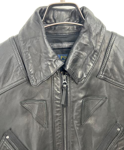 POLO RALPH LAUREN（ポロ・ラルフローレン）POLO RALPH LAUREN (ポロ・ラルフローレン) レザージャケット ブラック サイズ:S│160/84Aの古着・服飾アイテム