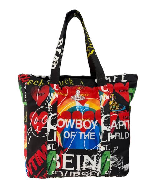 Vivienne Westwood（ヴィヴィアンウエストウッド）Vivienne Westwood (ヴィヴィアンウエストウッド) トートバッグ ブラック×マルチカラーの古着・服飾アイテム