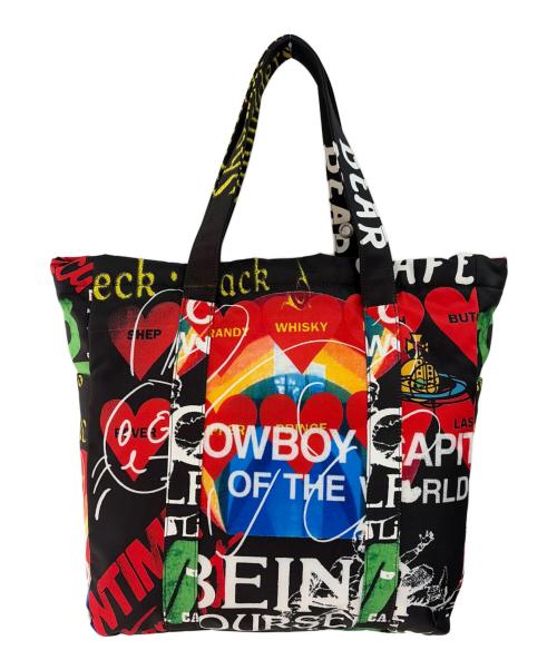 Vivienne Westwood（ヴィヴィアンウエストウッド）Vivienne Westwood (ヴィヴィアンウエストウッド) トートバッグ ブラック×マルチカラーの古着・服飾アイテム