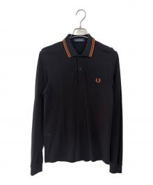 FRED PERRY（フレッドペリー）の古着「長袖ポロシャツ」｜ブラック×ブラウン