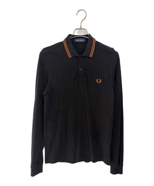 FRED PERRY（フレッドペリー）FRED PERRY (フレッドペリー) 長袖ポロシャツ ブラック×ブラウン サイズ:Sの古着・服飾アイテム