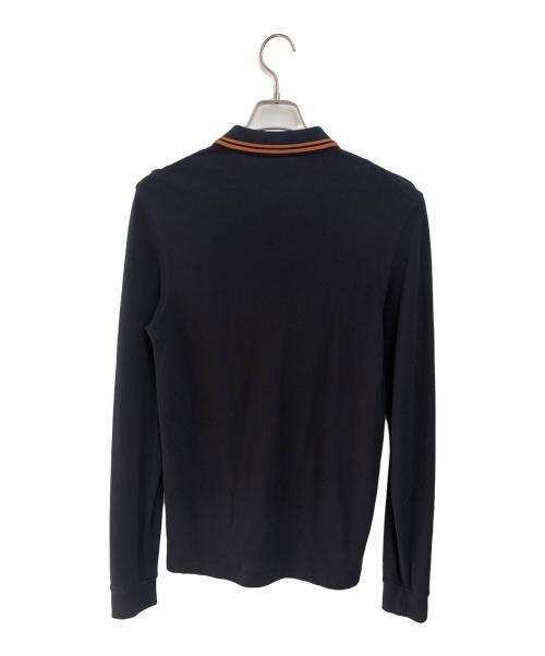 FRED PERRY（フレッドペリー）FRED PERRY (フレッドペリー) 長袖ポロシャツ ブラック×ブラウン サイズ:Sの古着・服飾アイテム