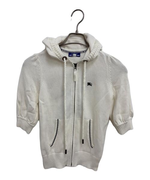 BURBERRY BLUE LABEL（バーバリー ブルー レーベル）BURBERRY BLUE LABEL (バーバリー ブルー レーベル) ニットパーカー ホワイト サイズ:38の古着・服飾アイテム