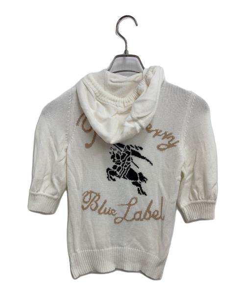 BURBERRY BLUE LABEL（バーバリー ブルー レーベル）BURBERRY BLUE LABEL (バーバリー ブルー レーベル) ニットパーカー ホワイト サイズ:38の古着・服飾アイテム
