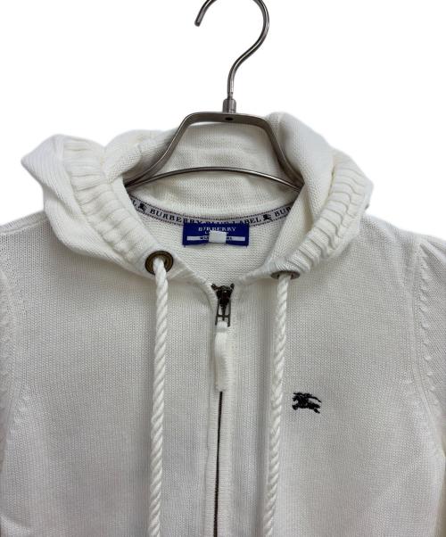 BURBERRY BLUE LABEL（バーバリー ブルー レーベル）BURBERRY BLUE LABEL (バーバリー ブルー レーベル) ニットパーカー ホワイト サイズ:38の古着・服飾アイテム