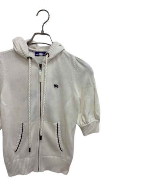 BURBERRY BLUE LABEL（バーバリー ブルー レーベル）BURBERRY BLUE LABEL (バーバリー ブルー レーベル) ニットパーカー ホワイト サイズ:38の古着・服飾アイテム