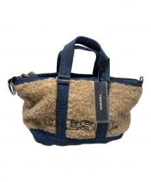 DIESEL（ディーゼル）の古着「ボアトートバッグ」｜ブルー×ベージュ