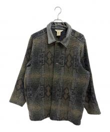 Eddie Bauer（エディーバウアー）の古着「総柄ウールコート」｜グリーン