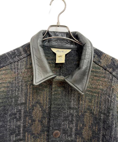 Eddie Bauer（エディーバウアー）Eddie Bauer (エディーバウアー) 総柄ウールコート グリーン サイズ:Sの古着・服飾アイテム