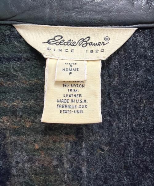 Eddie Bauer（エディーバウアー）Eddie Bauer (エディーバウアー) 総柄ウールコート グリーン サイズ:Sの古着・服飾アイテム