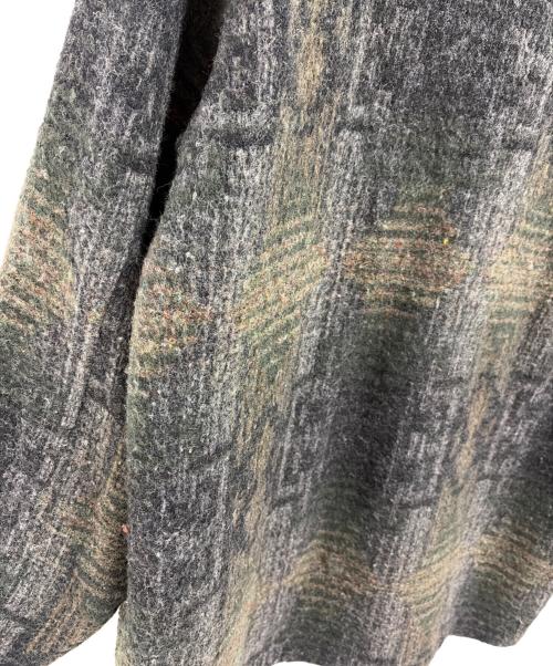 Eddie Bauer（エディーバウアー）Eddie Bauer (エディーバウアー) 総柄ウールコート グリーン サイズ:Sの古着・服飾アイテム