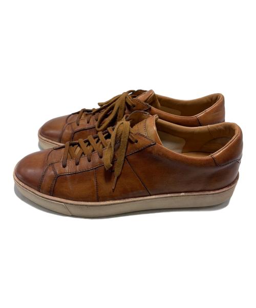 Santoni（サントーニ）Santoni (サントーニ) レザースニーカー ブラウン サイズ:9の古着・服飾アイテム