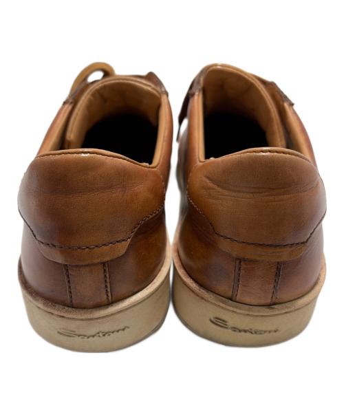 Santoni（サントーニ）Santoni (サントーニ) レザースニーカー ブラウン サイズ:9の古着・服飾アイテム