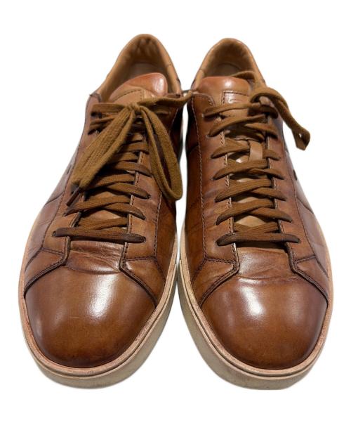 Santoni（サントーニ）Santoni (サントーニ) レザースニーカー ブラウン サイズ:9の古着・服飾アイテム