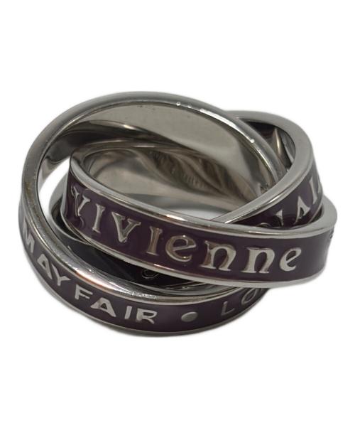 Vivienne Westwood（ヴィヴィアンウエストウッド）Vivienne Westwood (ヴィヴィアンウエストウッド) 3連リング シルバー×パープル系 サイズ:20号相当の古着・服飾アイテム