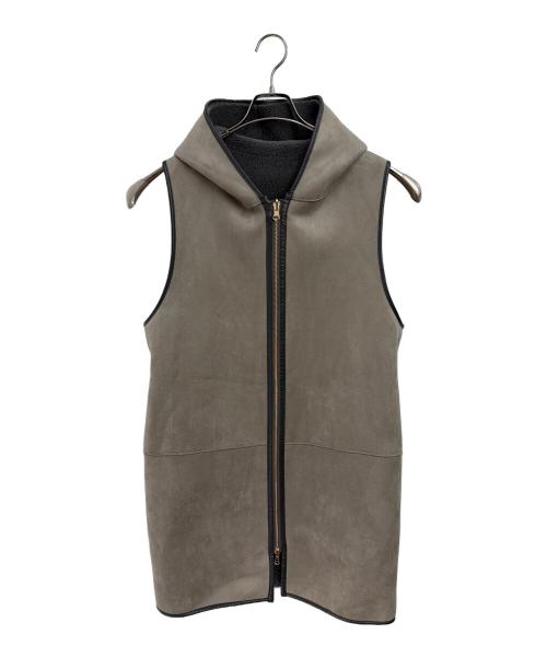Risley（リズレー）Risley (リズレー) リバーシブルロングベスト グレー サイズ:Fの古着・服飾アイテム