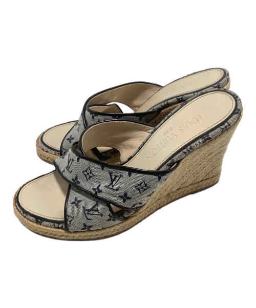 LOUIS VUITTON（ルイ ヴィトン）LOUIS VUITTON (ルイ ヴィトン) ウェッジソールサンダル グレー サイズ:SIZE 37の古着・服飾アイテム