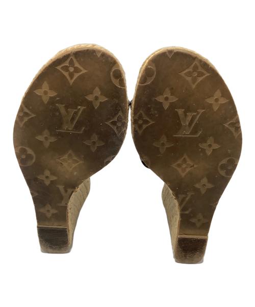 LOUIS VUITTON（ルイ ヴィトン）LOUIS VUITTON (ルイ ヴィトン) ウェッジソールサンダル グレー サイズ:SIZE 37の古着・服飾アイテム