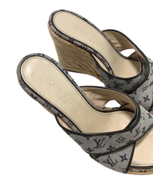LOUIS VUITTON（ルイ ヴィトン）LOUIS VUITTON (ルイ ヴィトン) ウェッジソールサンダル グレー サイズ:SIZE 37の古着・服飾アイテム