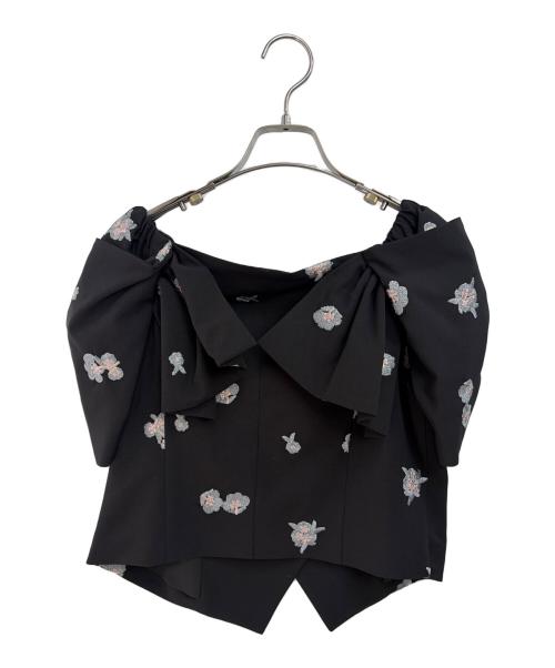 et.UNiVER（エトユニベール）et.UNiVER (エトユニベール) Petal Embroidery Setup Pants Dress ブラック サイズ:Lの古着・服飾アイテム