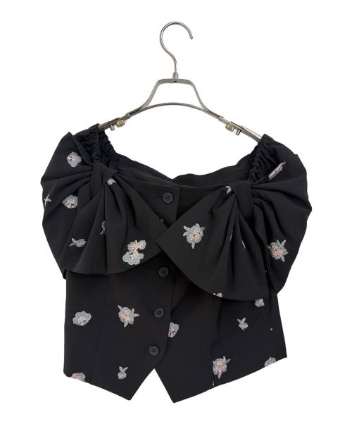 et.UNiVER（エトユニベール）et.UNiVER (エトユニベール) Petal Embroidery Setup Pants Dress ブラック サイズ:Lの古着・服飾アイテム