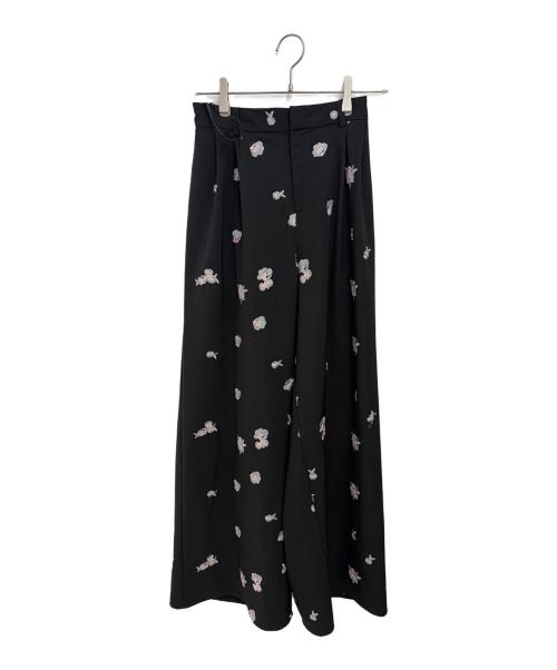 et.UNiVER（エトユニベール）et.UNiVER (エトユニベール) Petal Embroidery Setup Pants Dress ブラック サイズ:Lの古着・服飾アイテム