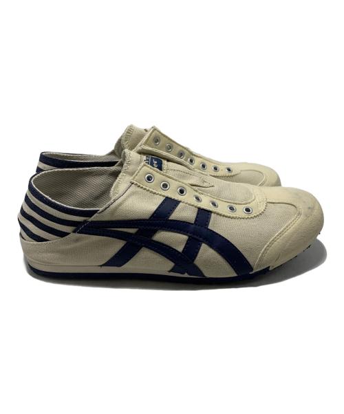 Onitsuka Tiger（オニツカタイガー）Onitsuka Tiger (オニツカタイガー) スリッポン ナチュラルー×ネイビー サイズ:26cmの古着・服飾アイテム