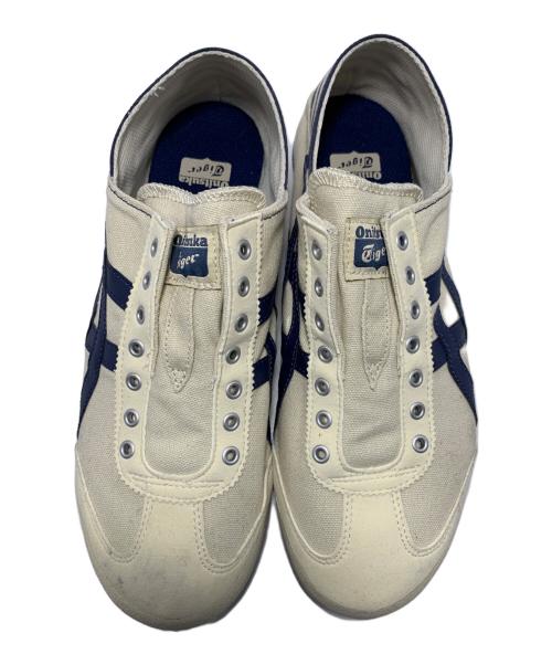 Onitsuka Tiger（オニツカタイガー）Onitsuka Tiger (オニツカタイガー) スリッポン ナチュラルー×ネイビー サイズ:26cmの古着・服飾アイテム