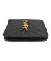 中古・古着 Saint Laurent Paris (サンローランパリ) Vステッチ2つ折り財布 ブラック：20000円
