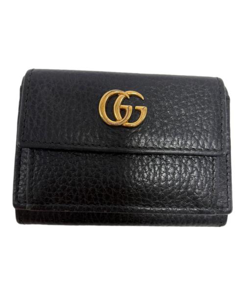 GUCCI（グッチ）GUCCI (グッチ) 3つ折り財布 ブラックの古着・服飾アイテム