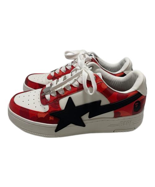 A BATHING APE（アベイシングエイプ）A BATHING APE (アベイシングエイプ) スニーカー レッド×ホワイト サイズ:24の古着・服飾アイテム
