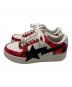 A BATHING APE (アベイシングエイプ) スニーカー レッド×ホワイト サイズ:24：10000円