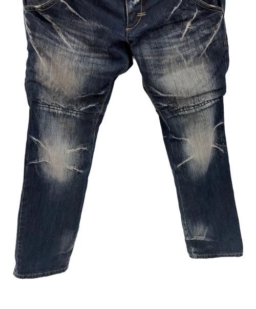 PPFM（ピーピーエフエム）PPFM (ピーピーエフエム) ダブルウエストデニムパンツ インディゴ サイズ:Mの古着・服飾アイテム