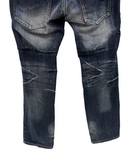 PPFM（ピーピーエフエム）PPFM (ピーピーエフエム) ダブルウエストデニムパンツ インディゴ サイズ:Mの古着・服飾アイテム