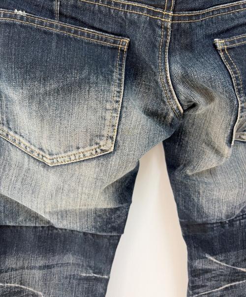 PPFM（ピーピーエフエム）PPFM (ピーピーエフエム) ダブルウエストデニムパンツ インディゴ サイズ:Mの古着・服飾アイテム