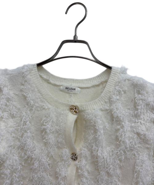 belear mimi（ベリアー ミミ）belear mimi (ベリアー ミミ) 厚手カーディガン ホワイト サイズ:Fの古着・服飾アイテム