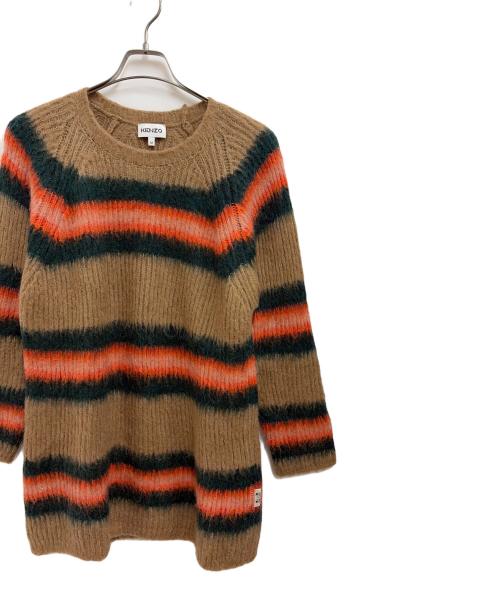 KENZO（ケンゾー）KENZO (ケンゾー) 厚手ニット ブラウン×グリーン サイズ:Mの古着・服飾アイテム