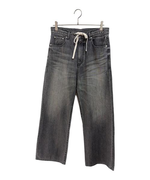 Whim Gazette（ウィムガゼット）Whim Gazette (ウィムガゼット) ドロストデニムパンツ グレー サイズ:38の古着・服飾アイテム