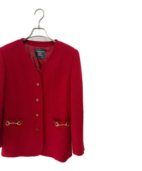 Burberry's PRORSUM（バーバリー・プローサム）Burberry's PRORSUM (バーバリー・プローサム) 金ボタンウールジャケット レッド サイズ:5の古着・服飾アイテム
