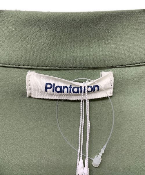 plantation（プランテーション）Plantation (プランテーション) DESCENTE (デサント) ノーカラーコート グリーン サイズ:Ｍ 未使用品の古着・服飾アイテム