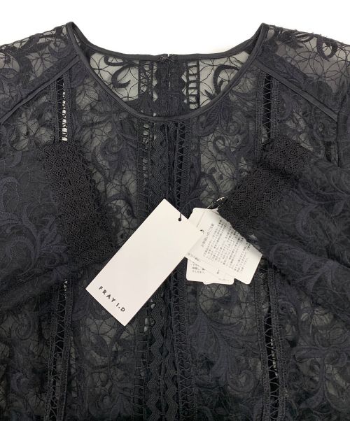 FRAY ID（フレイ アイディー）FRAY ID (フレイ アイディー) オーガンジーレースワンピース ブラック サイズ:S 未使用品の古着・服飾アイテム